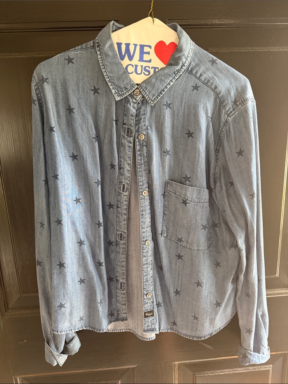 Rails Women's Light Blue Star-Print Button-Down Shirt